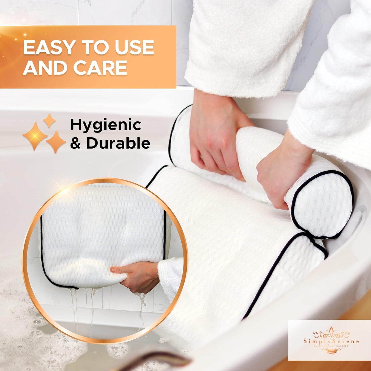 Luxury Bath Pillow - 4D Breathable Mesh Headrest Cushion with 6 Strong Suction Cups | Ideal for Tubs & Spa Gifts