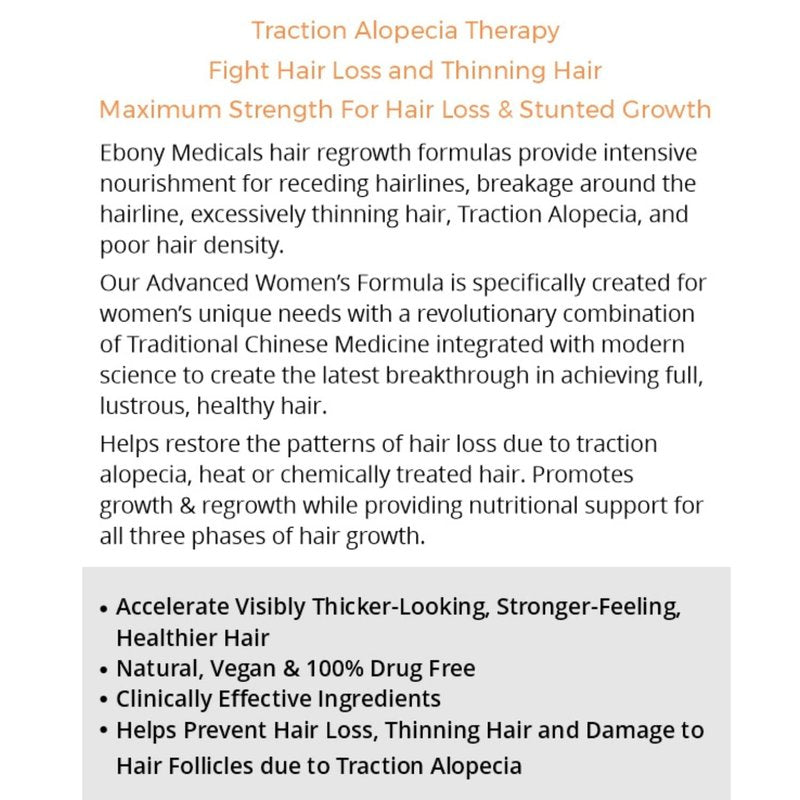 Ebony Medical Hair Support Supplement for Women of Color – Thinning Hair & Traction Alopecia Support – Keratin Boost, Follicle Nourishment, and Hair Strength Vitamins – 30-Day Supply