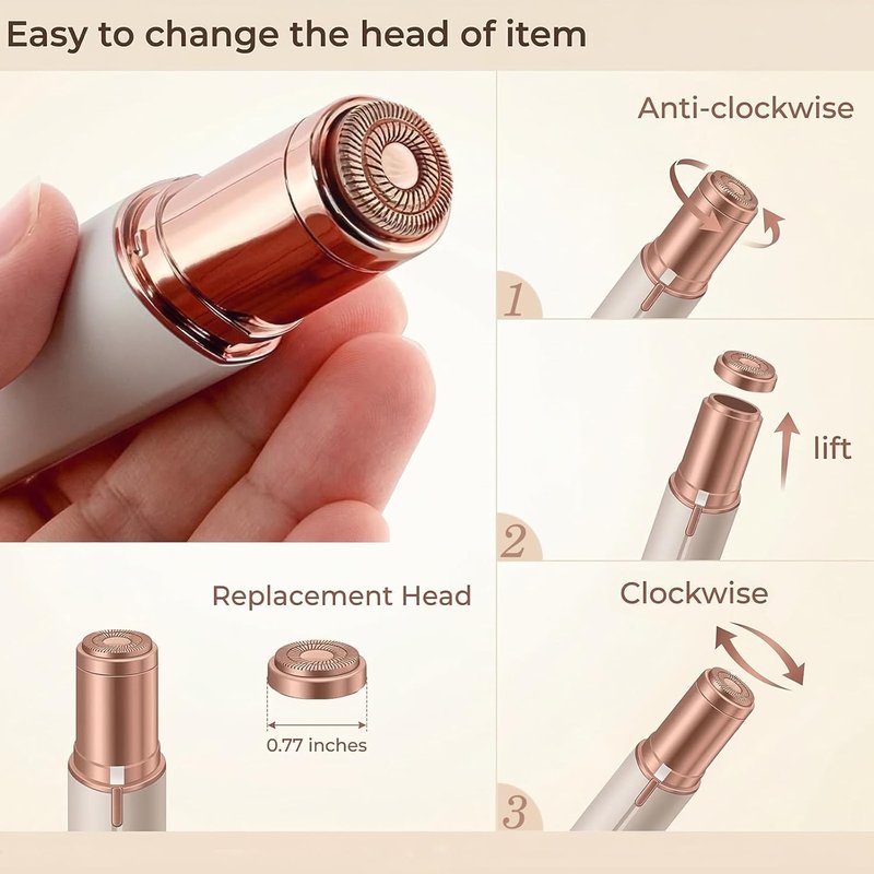Flawless Facial Hair Remover Replacement Heads - Precision Blades for Gen 2 Hair Removal | Easy to Install