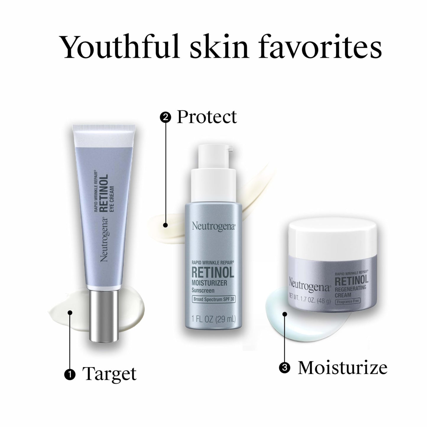 Neutrogena Rapid Wrinkle Repair Retinol Face Moisturizer with SPF 30 Sunscreen, Daily Anti-Aging Face Cream with Retinol & Hyaluronic Acid to Fight Fine Lines, Wrinkles, & Dark Spots, 1 fl. oz