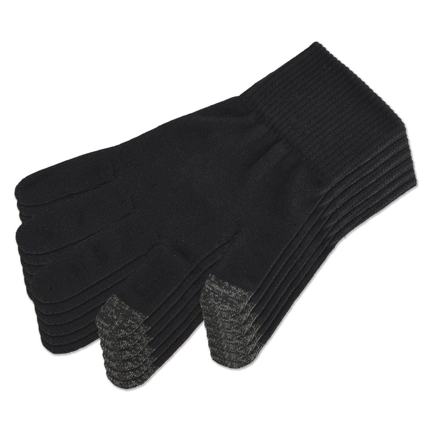 Donfri 6 Pairs Cotton Moisturizing Gloves Men Touchscreen Fingers for Eczema Dry Hands Hand Care Overnight Moisturizing (Large-Black)