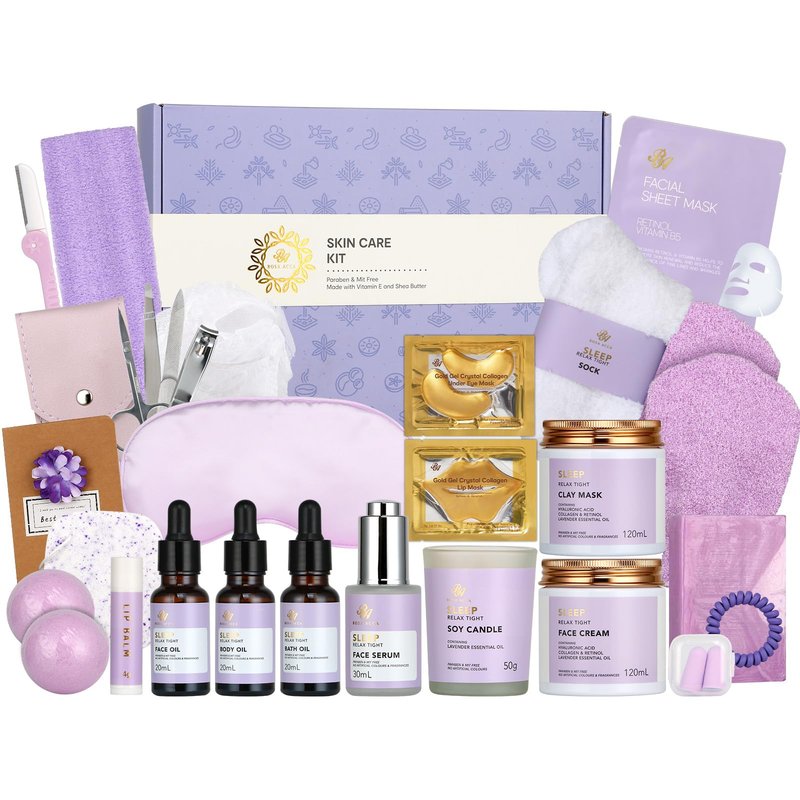 Mother's Day Gift for Mom, 30Pcs Lavender Skin Care Gift Set for Women, Bath & Body Gifts Basket Set, Self Care Kit, Essential Oil, Anniversary, Serum, Pampering Gift, Birthday, Christmas, Wife