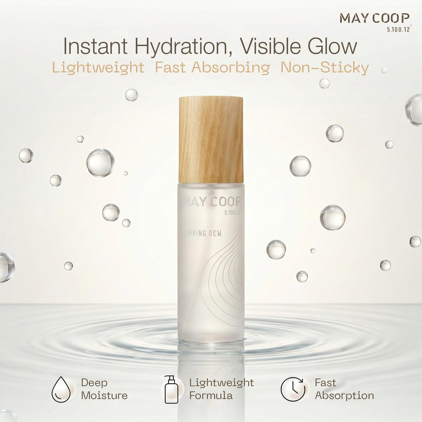 MAY COOP Raw Morning Dew Face Mist | Korean Hydrating Mist with Maple Water & Hyaluronic Acid, Lightweight Facial Spray for Refreshing Daily Care, Suitable for Sensitive Skin, 2.71 fl oz