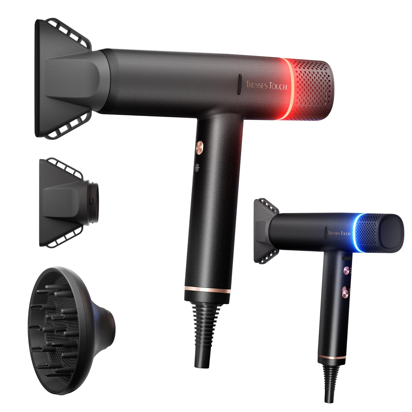 Professional Ionic Hair Dryer with Diffuser, High-Speed Ionic Low Noise Blow Dryer, Powerful 1600 Watt Motor for Fast Drying and Straight & Wavy Hair, Lightweight