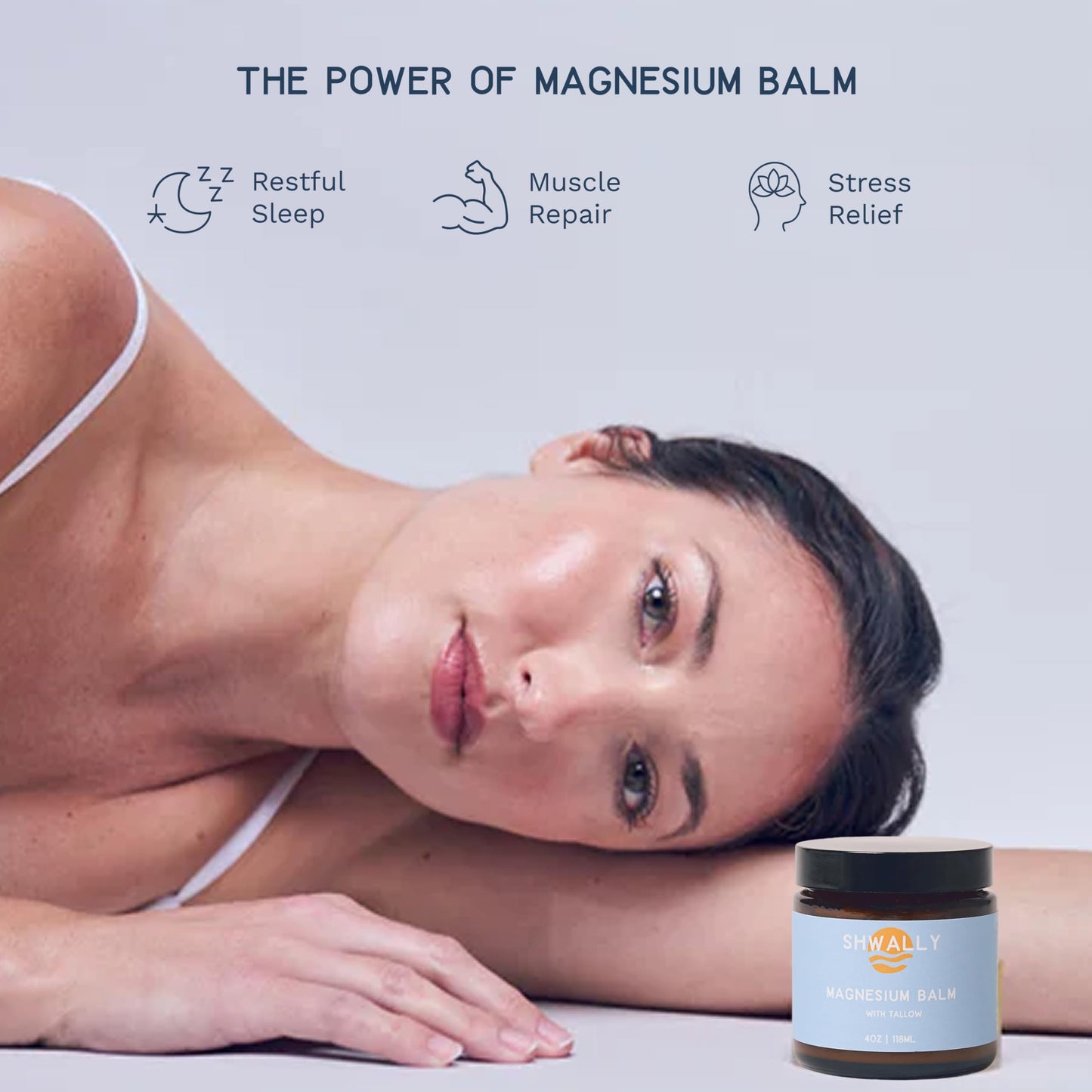 Shwally Paleo Magnesium Oil Cream - A True Seed-Oil Free & Primal Mag Balm - 100% Grass Fed Tallow With Zechstein Magnesium - Subtle Vanilla Bean (Regular - No Tint)