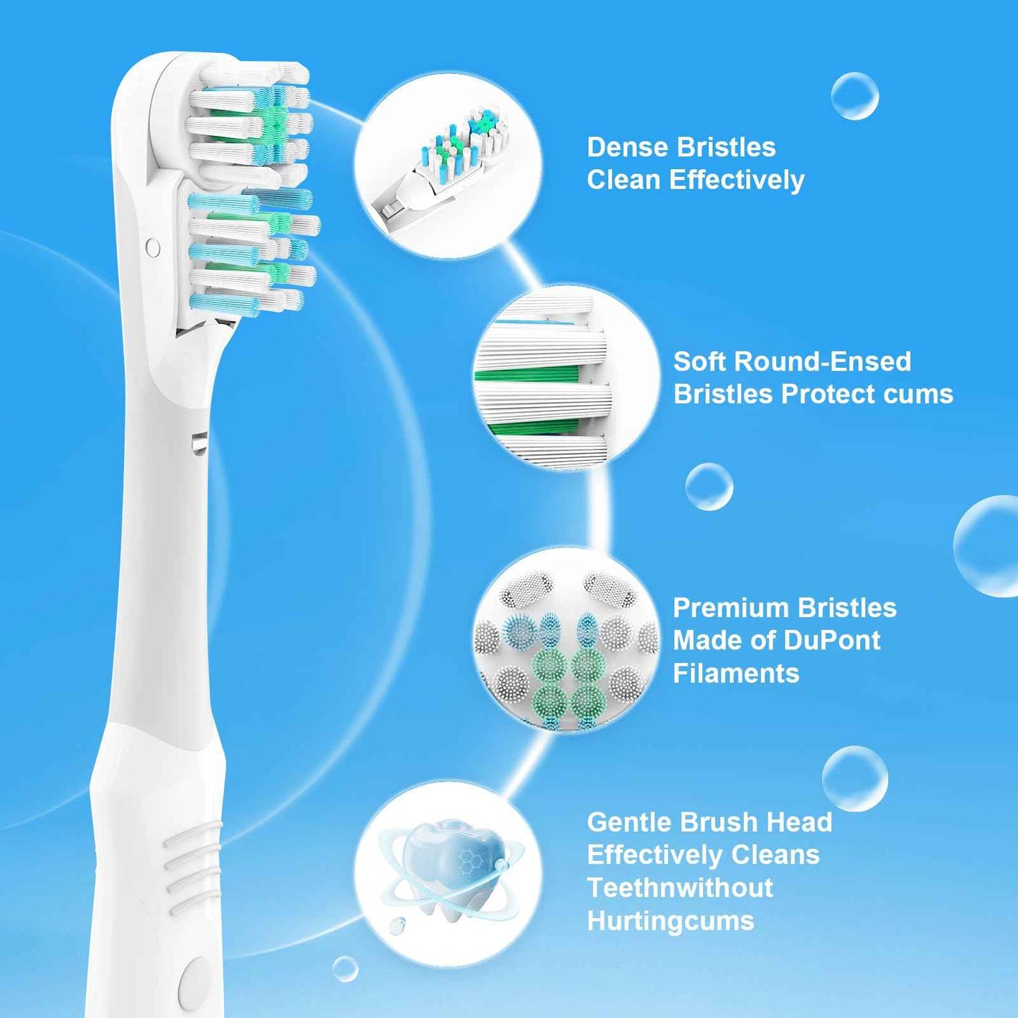 12 Pcs Fit for Oral B Toothbrush Heads Dual Clean Replacements Attachment Spin Brush Head Sensitive Refill Accessories fit for 4732 3733 4734