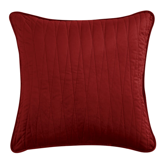 Brielle Home Premium Heavy Velvet Square Sham, Euro 26" x 26, Burgundy