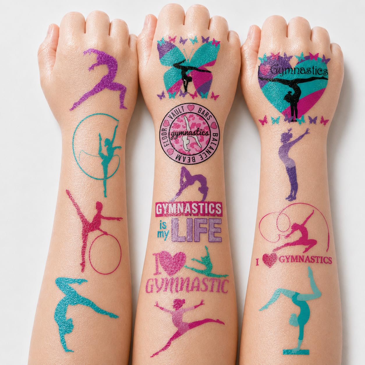 115 PCS Gymnastics Gymnast Gymnastic Temporary Tattoos - Cheerleading