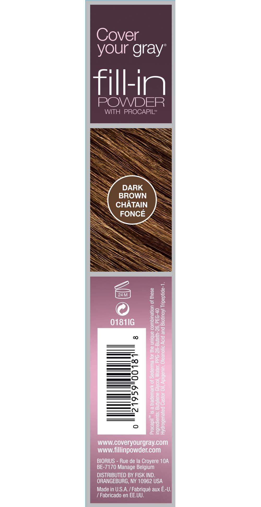 Cover Your Gray Fill-in Powder - Dark Brown (PACK OF 6) - Root Cover Up and Hair Volumizing Powder, Hair Filler for Thinning Hair, Fills In Thinning Areas