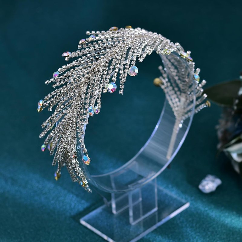 Rhinestone Bridal Hair Band - Handmade Crystal Headband for Weddings | Elegant Diamond Chain Design