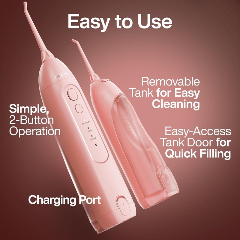 Aquasonic Icon Toothbrush & Water Flosser Bundle - Blush Color, Advanced Oral Care Set