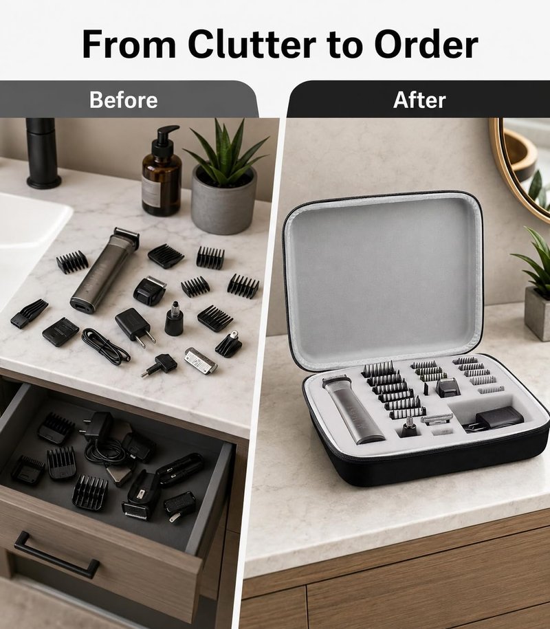 Case Compatible with Philips for Norelco Multigroom Series 7000 5000 Men's Grooming Kit with Trimmer MG7750/49 MG7910/49 MG9510/60. Storage Holder for Attachment Trimmer & Accessories (Box Only)