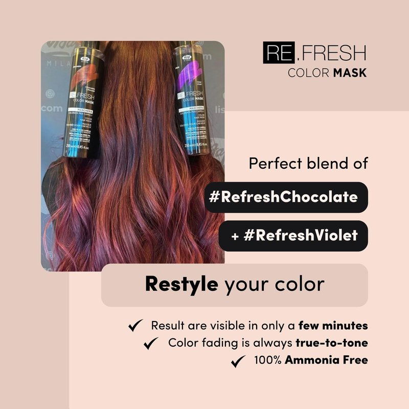 Lisap Color Depositing Hair Mask, Red, 8.45 oz, Hair Gloss Toner Deep Conditioning Hair Mask, Dry Damaged or Color Treated Hair Repair, With Hydrating Camellia Oil, For Shine & Moisturization