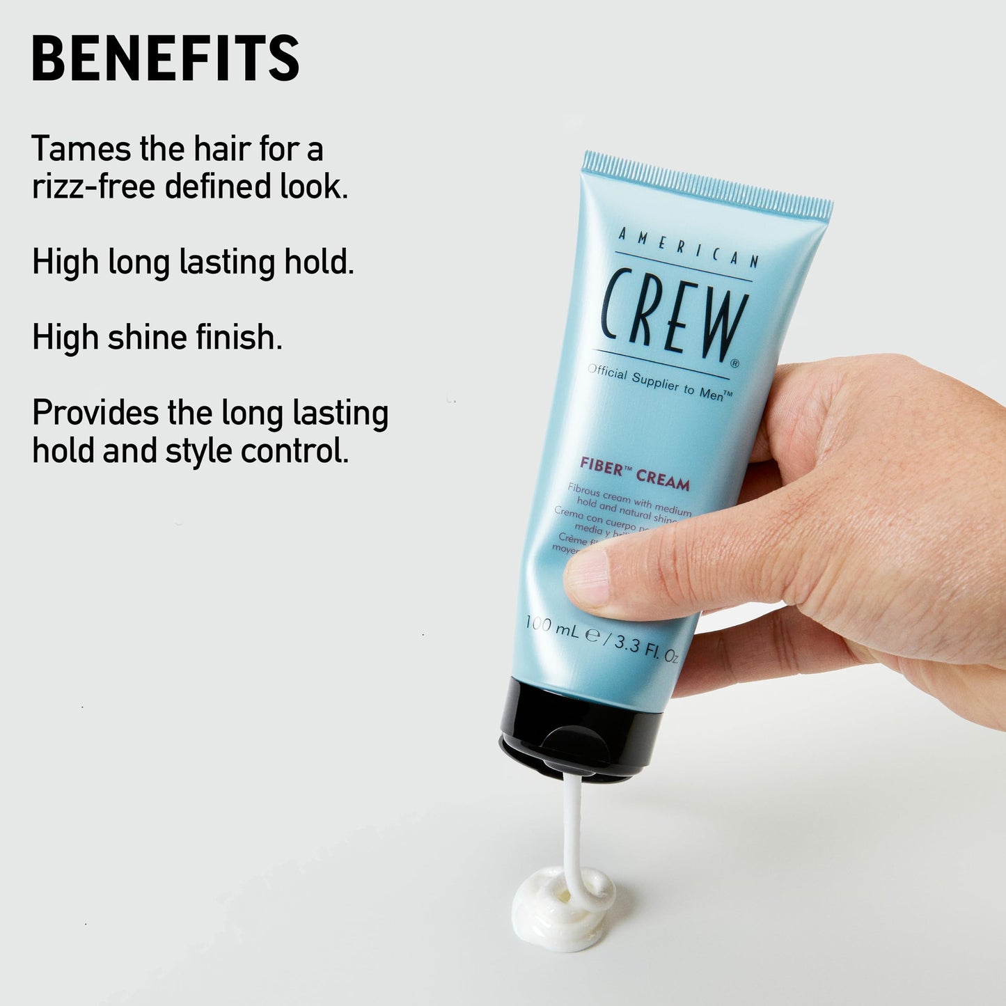 AMERICAN CREW Men's Hair Texture Lotion with Light Hold & Low Shine, 8.4 oz & Men's Fiber Cream with Medium Hold & Natural Shine, 3.3 oz