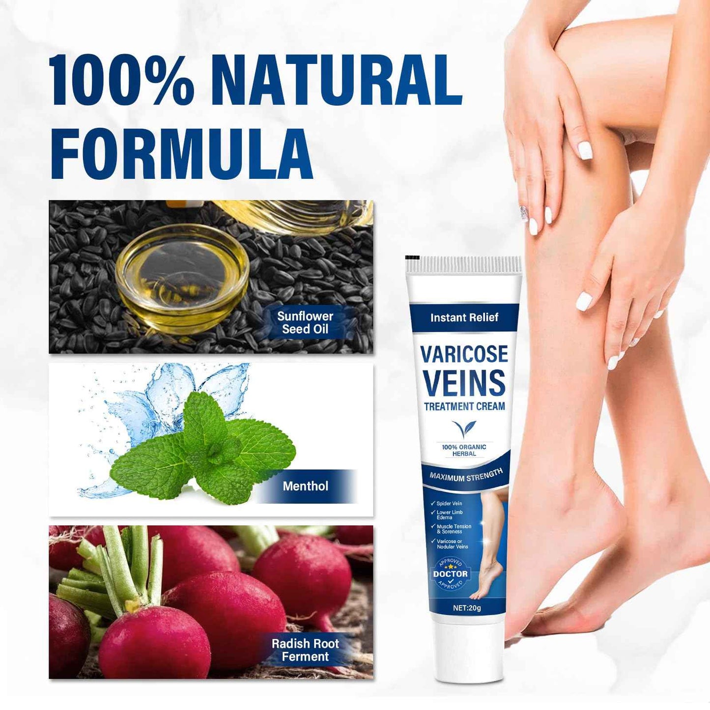 Josera Varicose Veins Treatment for Legs, 2 Count Varicose Veins Cream - Improves Blood Circulation and Reduces Heaviness