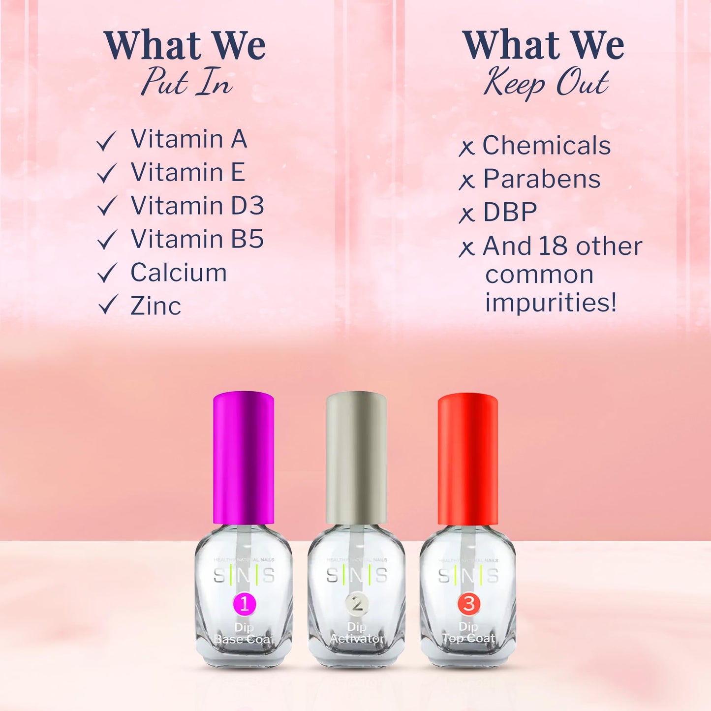 SNS Dip Powder Nail Kit, Dipping Powder Starter Kit (Pink & Sparkles) - Long-Lasting Dip Nail Colors for Stronger Nail Beds - Dip Powder Nail Color for At-Home DIY Nail Enthusiasts