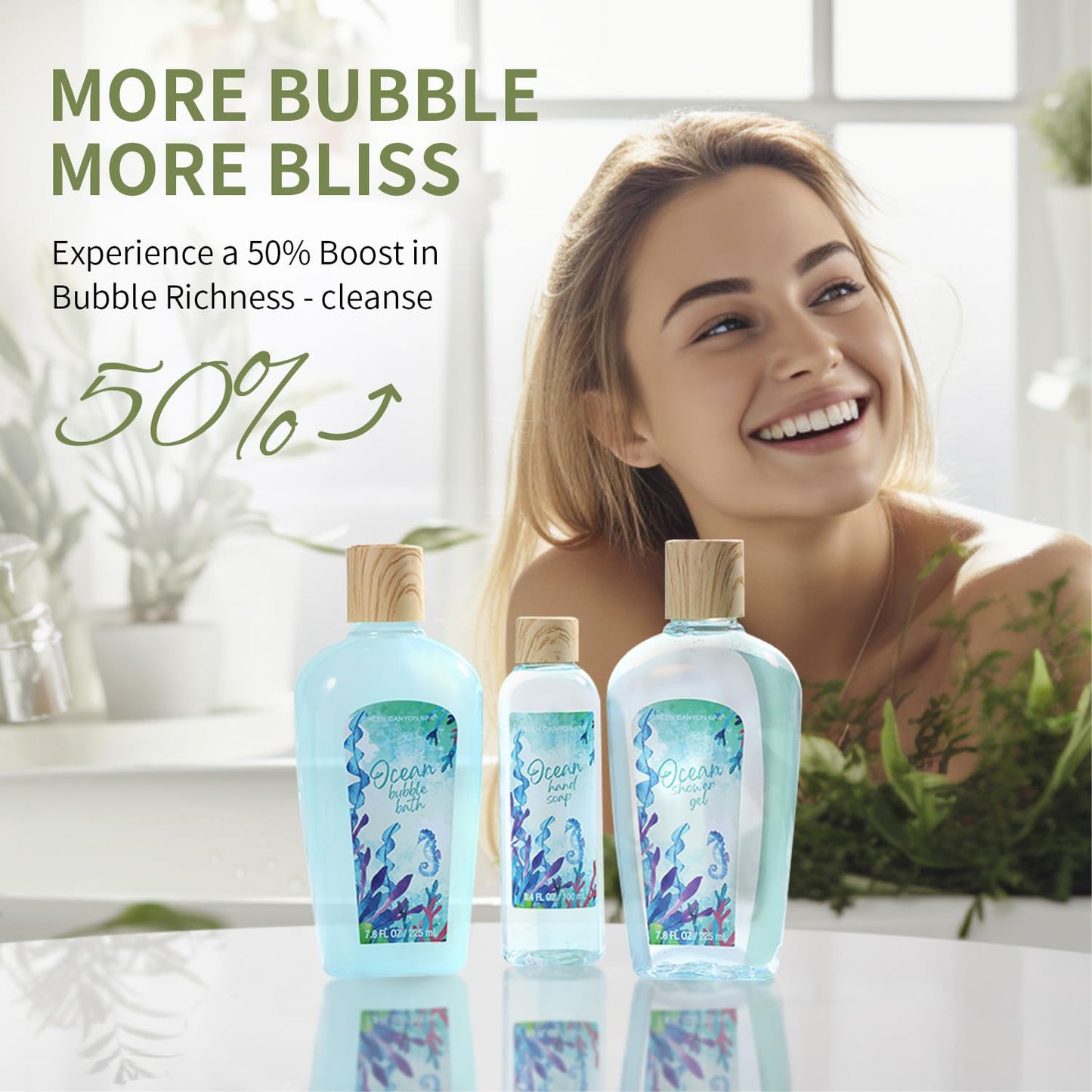 Spa Gift Basket for Women - 12-Piece Ocean Spa Set with Bubble Bath & Body Lotion | Perfect Valentine's Gift