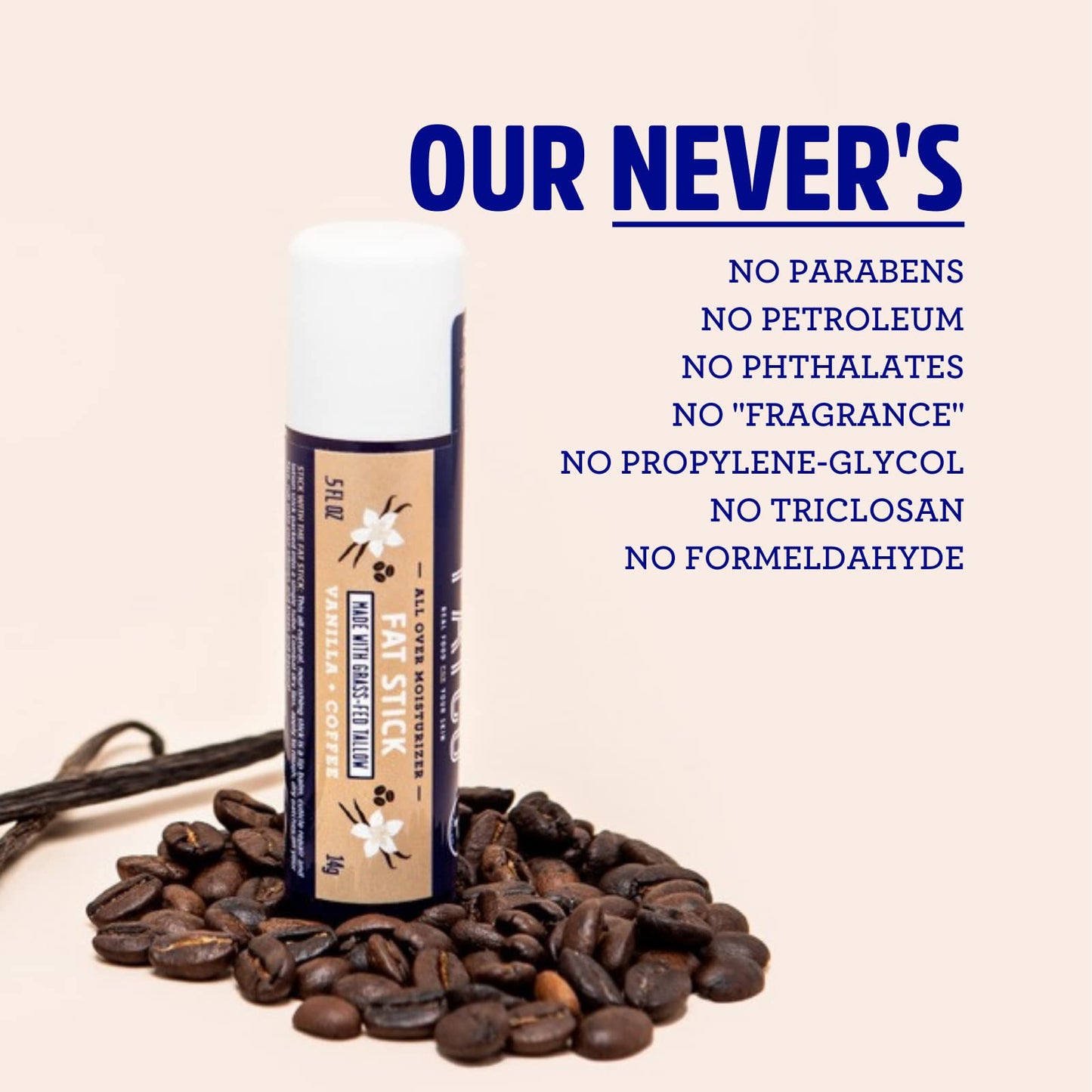 FATCO Fat Stick and All Purpose Moisturizing Stick for Dry Areas on your Face, Lips, and Body - Vanilla + Coffee (2-Pack)