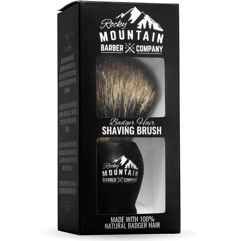 Shaving Brush - Rocky Mountain Barber 100% Badger Hair with Heavy-Duty Resin Handle | Oversized Bristle Head for Superior Lather