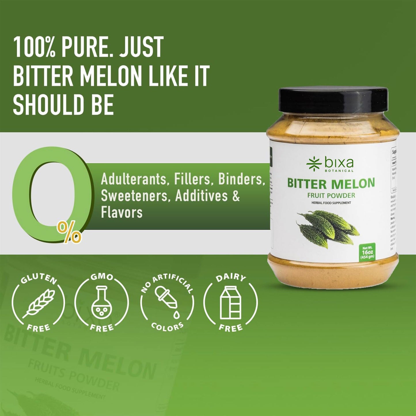 bixa BOTANICAL | Bitter Melon Powder | 1 Pound (16 Oz/ 454 GRM)