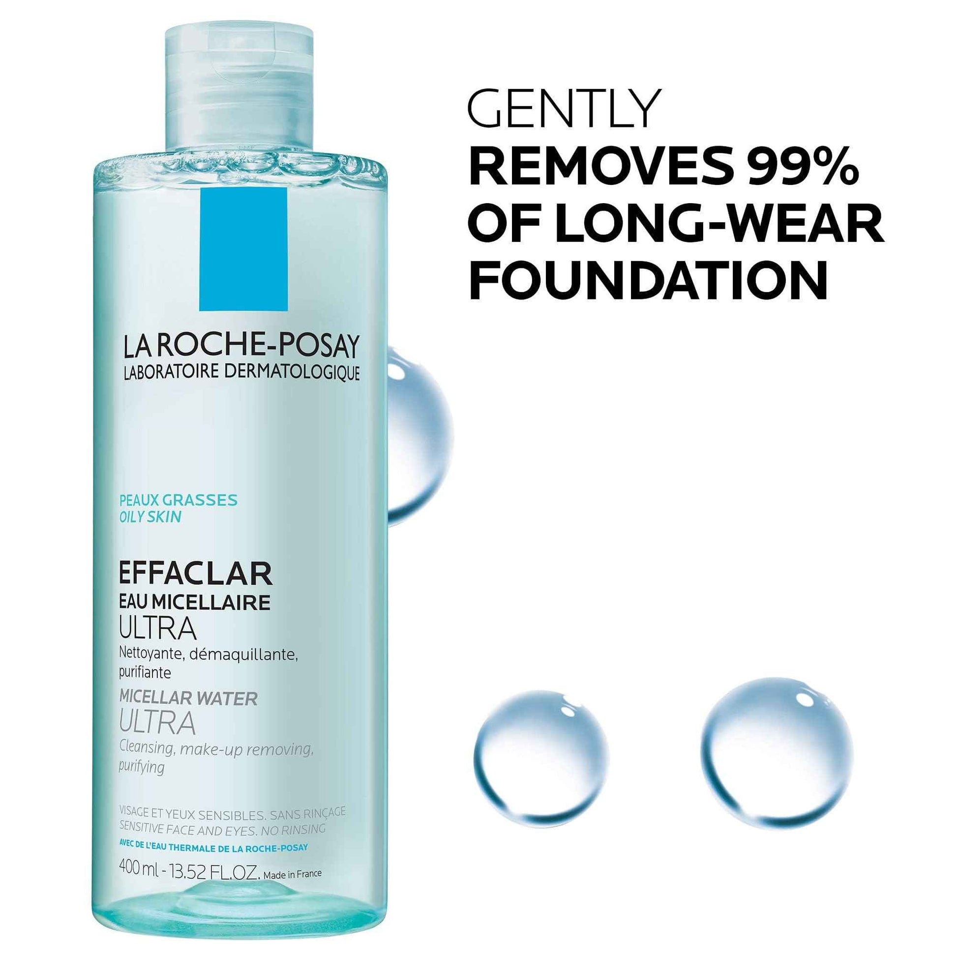 La Roche-Posay Effaclar Micellar Cleansing Water Toner for Oily Skin, Oil Free Makeup Remover, Safe for Sensitive Skin with Thermal Spring Water