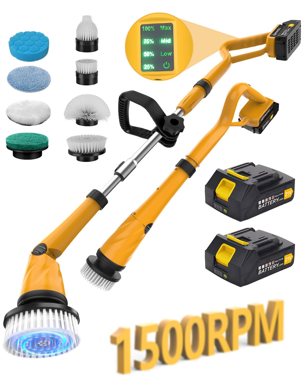 qimedo Scrubber Large Brushes Heads, 8-in-1 Spin Scrubber Replacement Brush Heads for qimedo, Leebein, Keimi, Alloyman, Bomves, YKYI, BEI & Hong