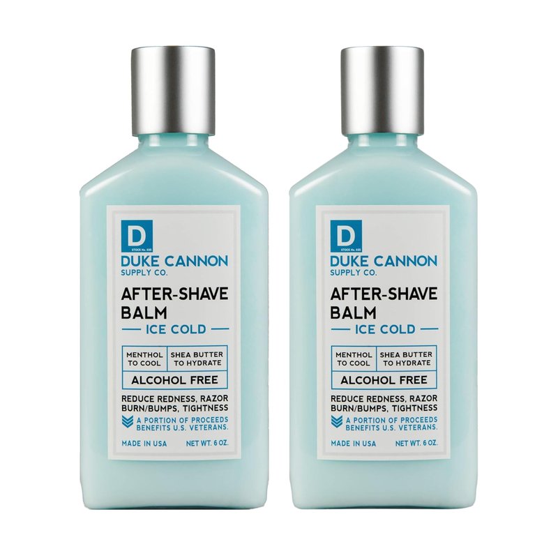 Duke Cannon Supply Co. - Ice Cold Cooling Effect After-Shave Balm, (6 oz) Closes Pores and Soothes Skins to Prevent Irritation - Sandalwood (2 Pack)