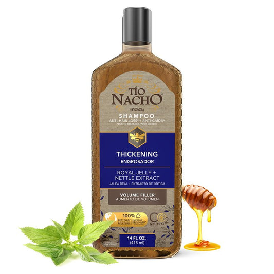 Tio Nacho Thickening Shampoo for Thinning Hair for Women & Men with Royal Jelly & Nettle Extract – Volumizing Hair Loss Shampoo for Fine Hair, Paraben Free, 14 fl oz