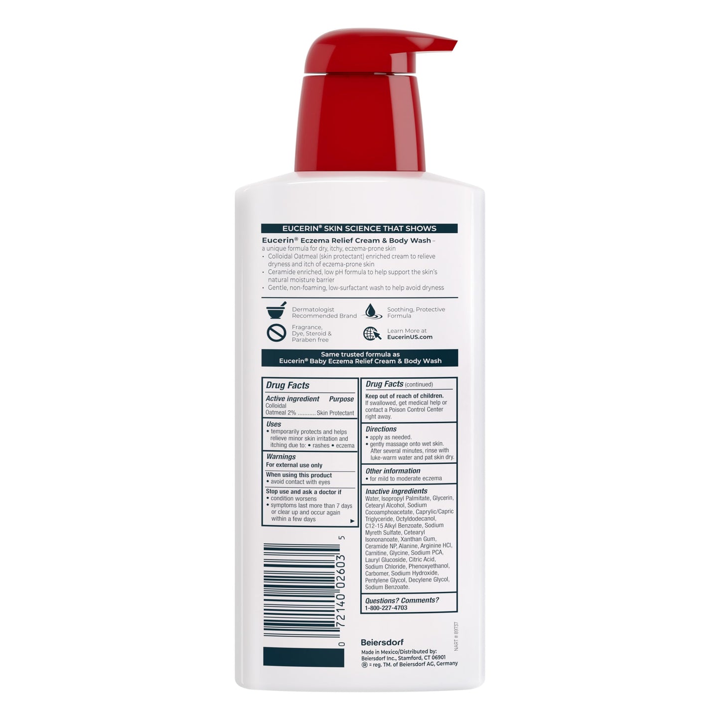 Eucerin Eczema Relief Complete Care Bundle Eczema Relief Body Wash, 13.5 FL OZ, and Eczema Relief Body Cream, 5 OZ