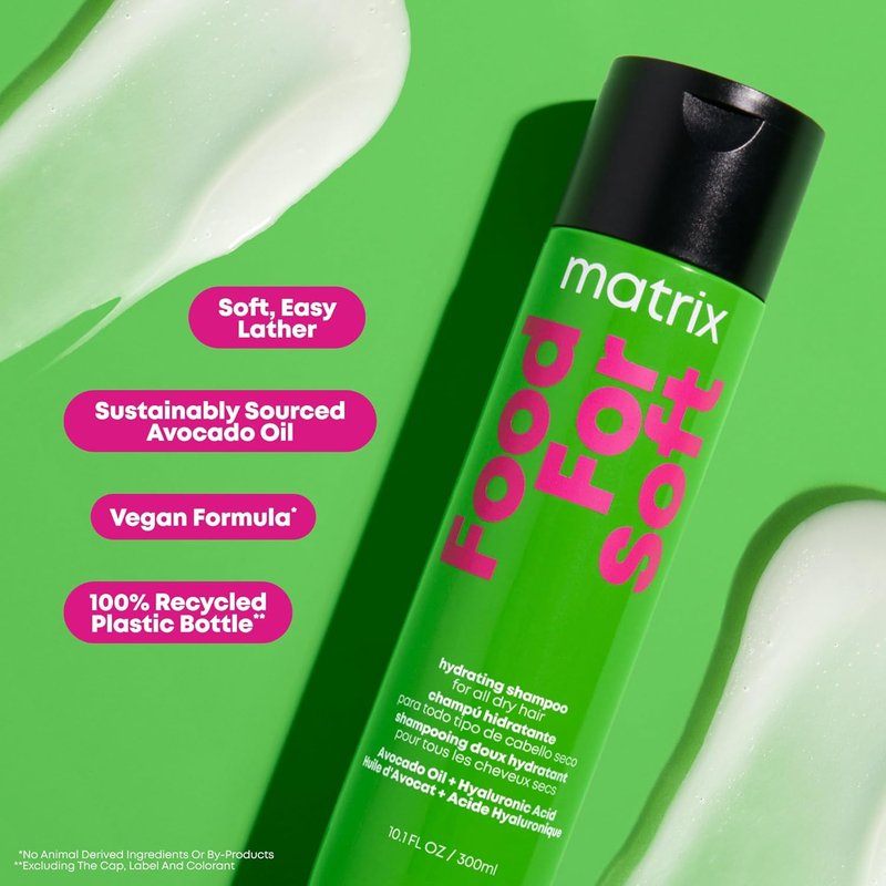 MATRIX Soft Shampoo for Dry, Brittle Hair - Hydrating Formula with Avocado Oil & Hyaluronic Acid | Vegan, All Hair Types