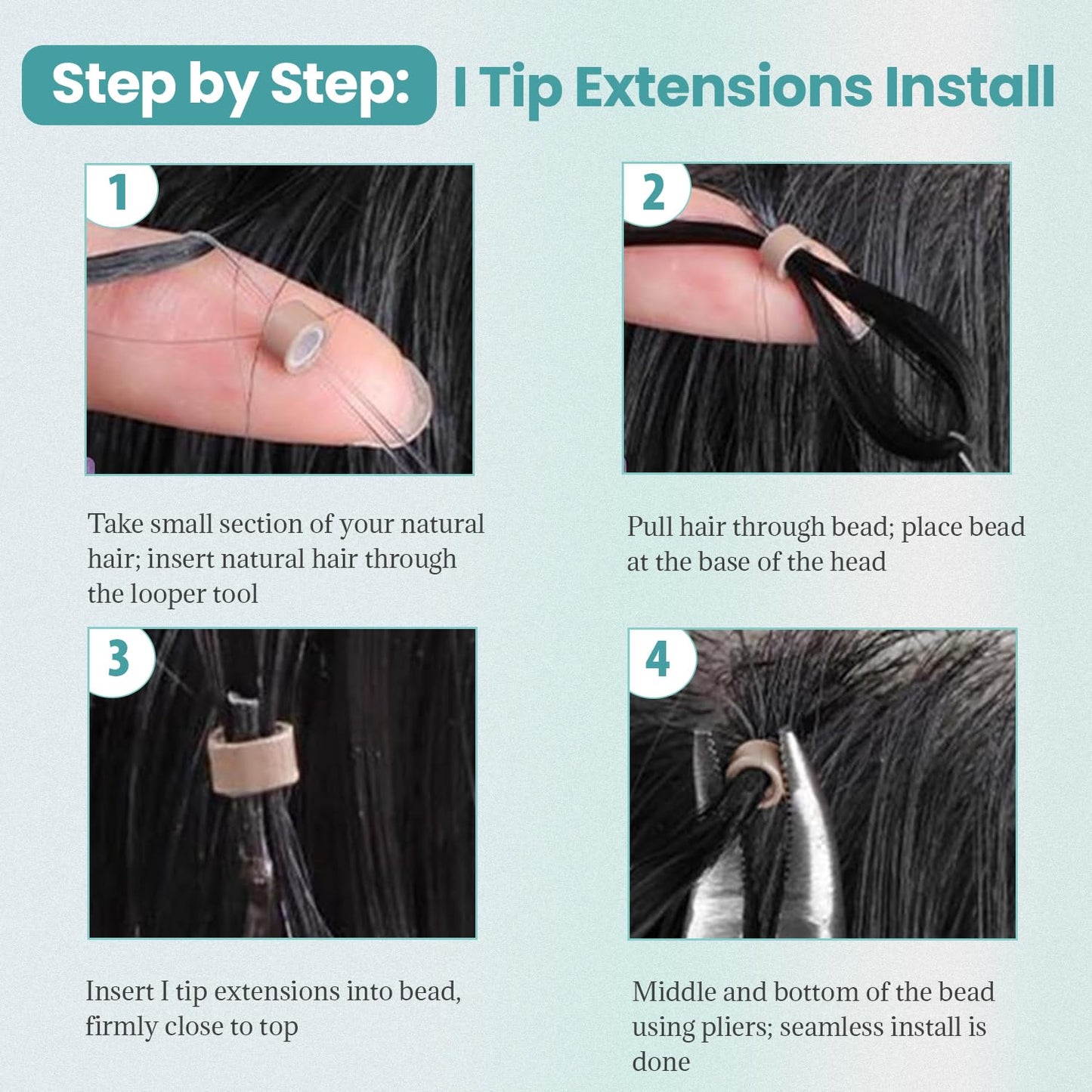 I Tip Hair Extensions Yaki Straight Itip Human Hair Extension, 22 Inch 50G, #1B Natural Black Light Yaki Straight Invisible Keratin Tip Hair Extensions Real Human Hair Easy to Curl 50 Strands