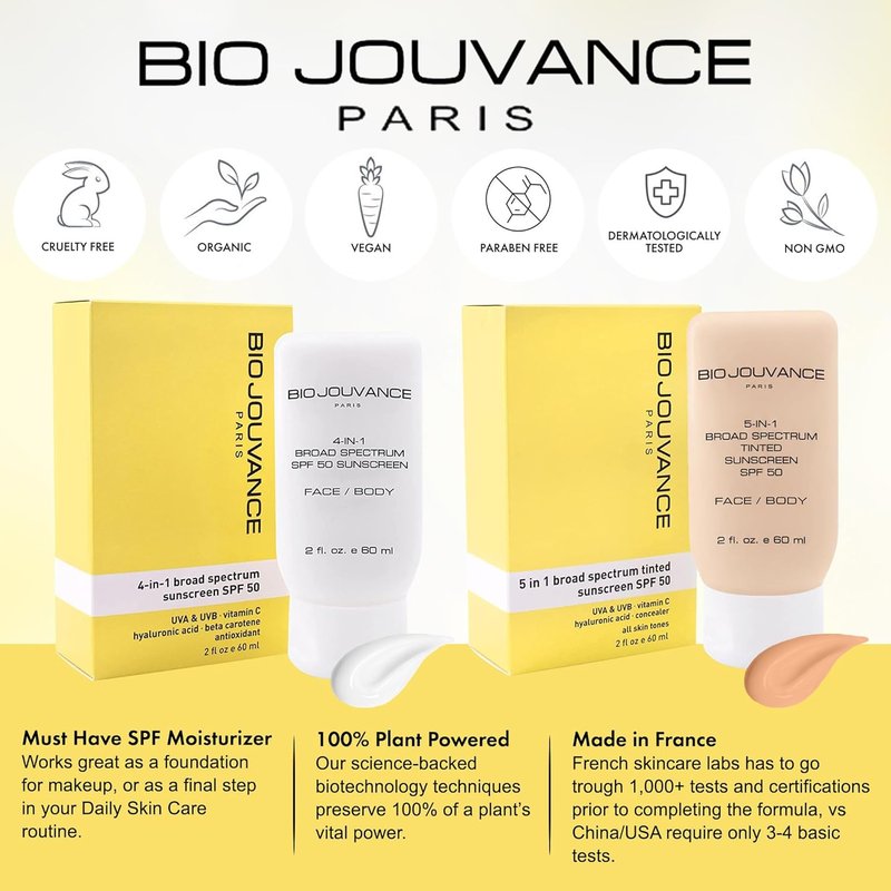 4 In 1 Sunscreen SPF 50 - Mineral Face Moisturizer for Sensitive Skin | Reef Safe Formula