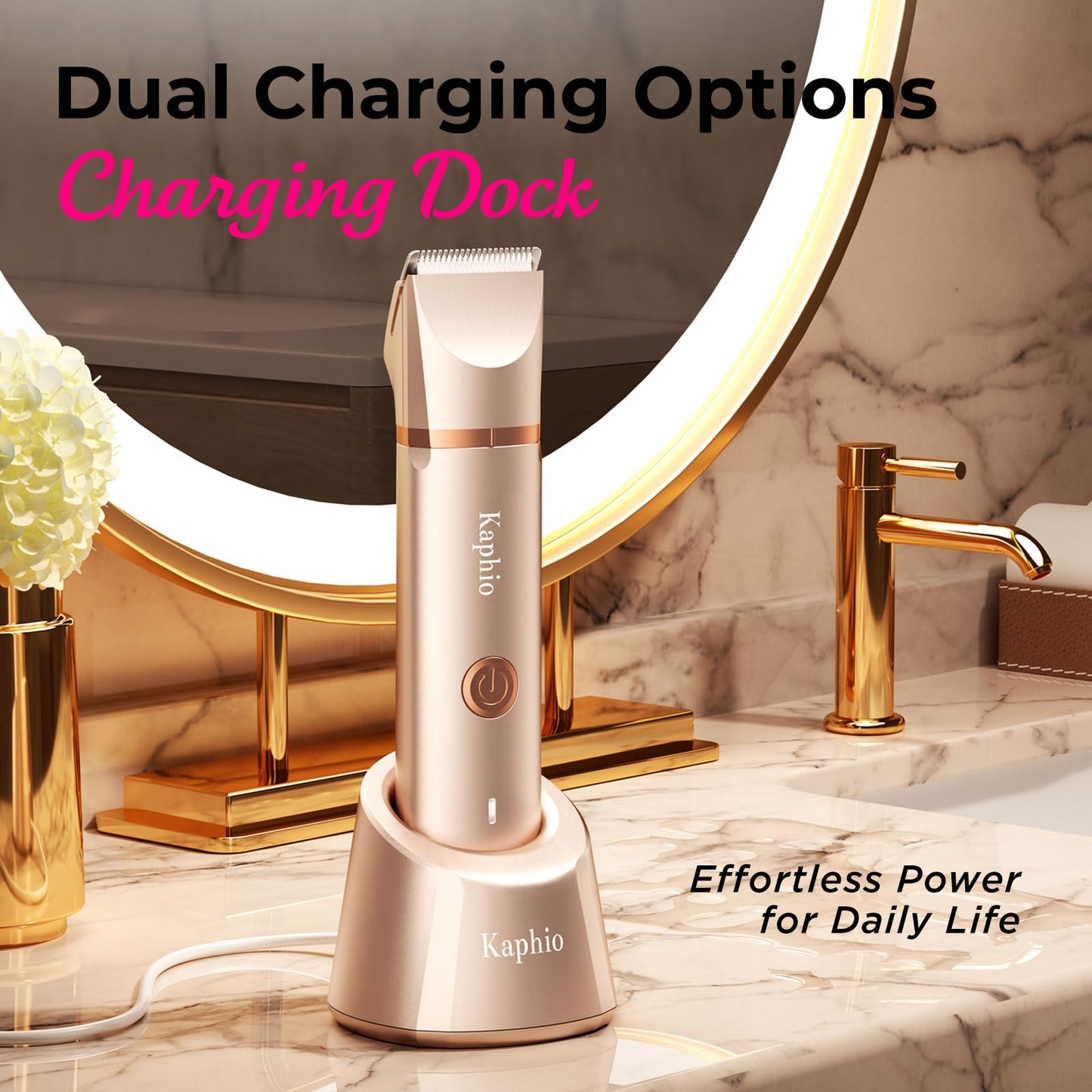 Bikini Trimmer for Women Pubic Hair: 2 in 1 Electric Razors for Women - Rechargeable Electric Shaver - IPX7 Waterproof Lady Shaver for Travel & Shower Use in Summer