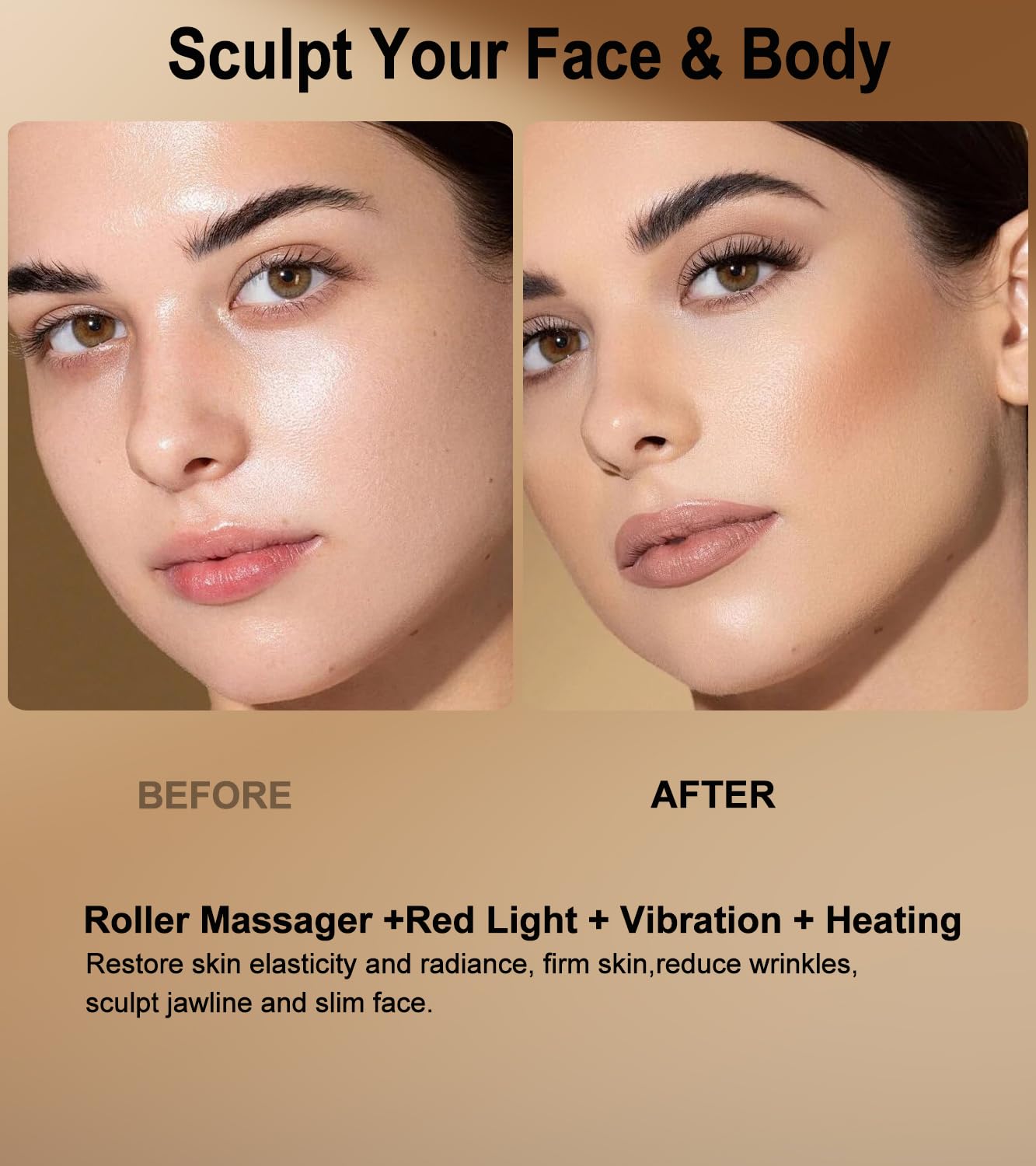 MEBAO Electric Gua Sha Facial Tools, Facial & Body Massager Tools with Heat and Vibration, 5 LED Lights Gua Sha Device with 2 Metal Roller for Eyes, Neck, Face