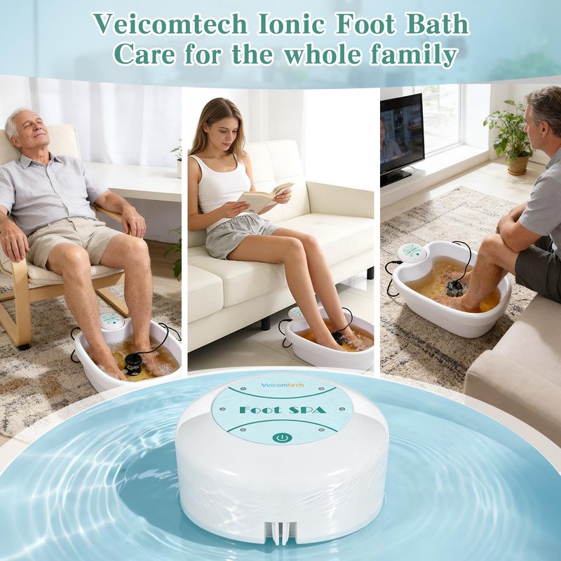 Portable Ionic Detox Foot Bath Machine, Ionic Detox Foot Spa Chi Cleanse with 5 Liners for Home Use Spa Club Salon or Holiday Travel Gift US Stock(Tub not Include)