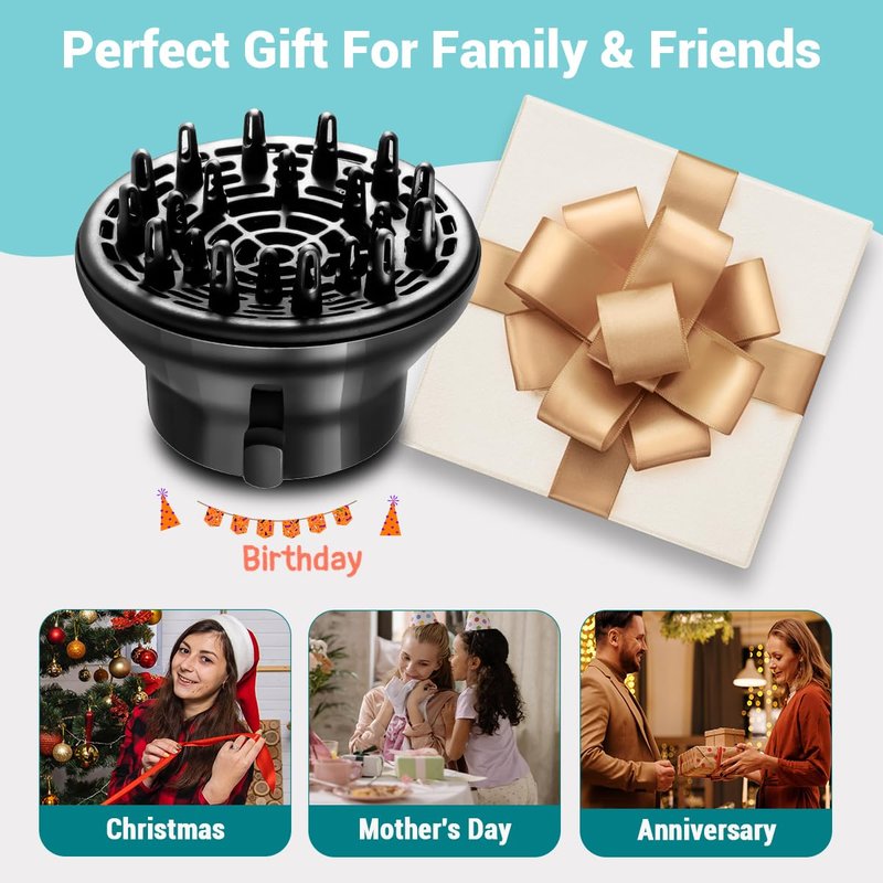 KAHEM Universal Hair Diffuser, Adjustable from 1.77 Inch to 2.76 Inch, Hair Dryer Diffuser Attachment for Frizz-free curly hair,Professional Blow Dryer Diffuser