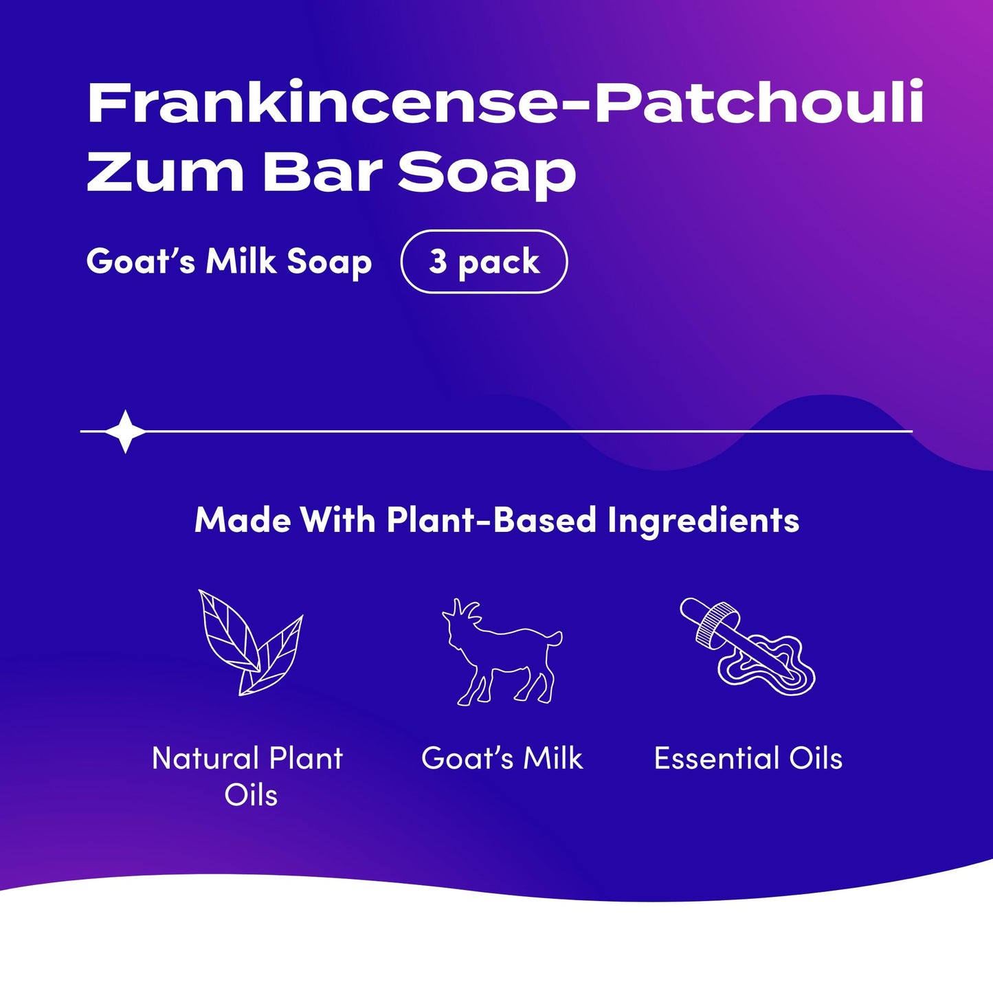 Zum Indigo Wild Goat's Milk Soap Bar - Bar Soap for Hands & Body Made with Essential Oils - 3 oz - Lavender Blends (6 Pack)