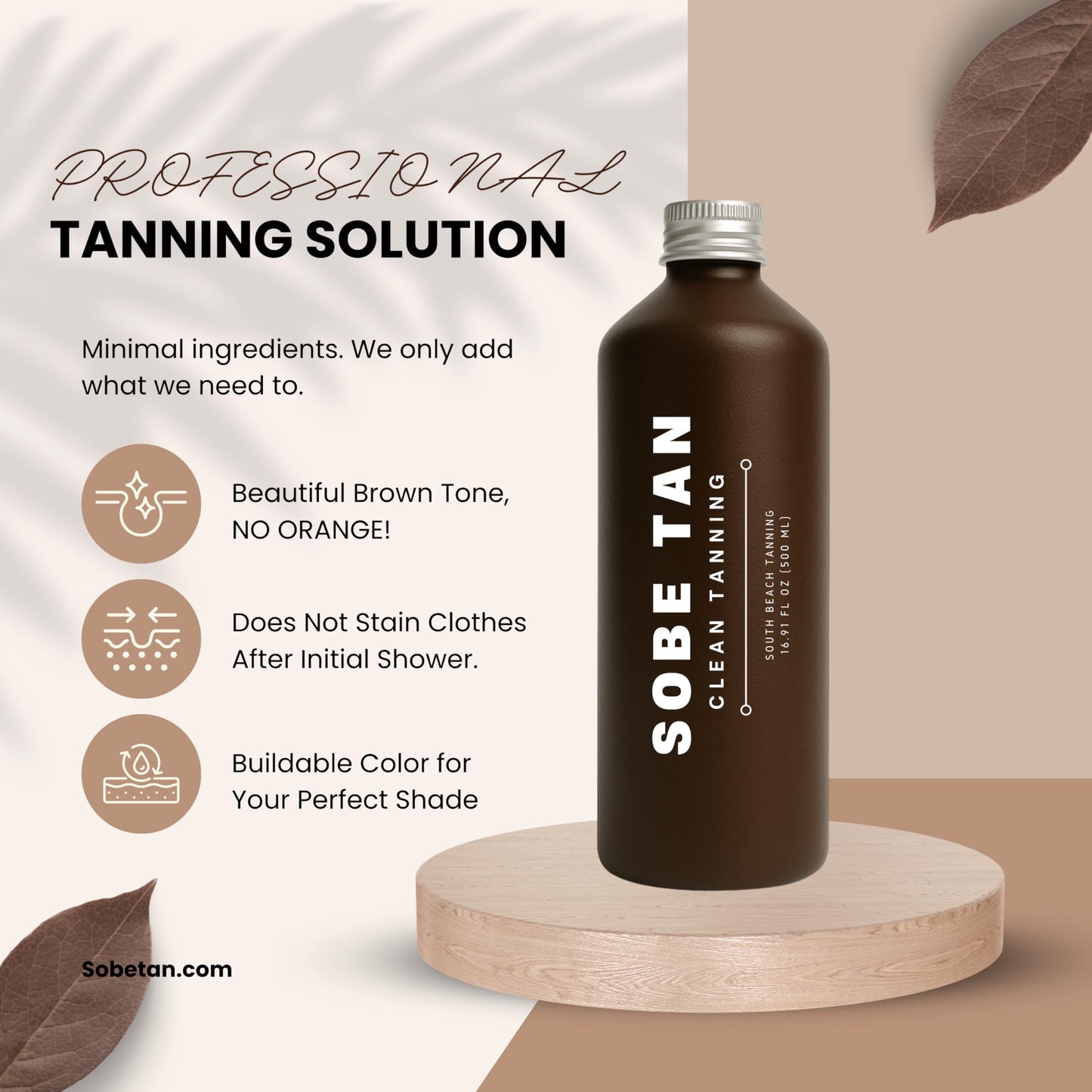 Professional Spray Tan Solution 14% DHA – Rapid Brown Base, 500ml Aluminum Bottle – Universal Tone for All Skin Types – For Professional Spray Tan Artists ONLY