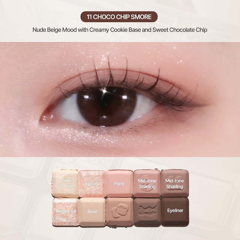 lilybyred Mood Keyboard | 10-Shade Korean Eyeshadow Palette, Highly Pigmented, Matte, Shimmer & Jelly Glitter, Smooth. Blendable, Long-Lasting, Dome-Shaped Design, 0.37 oz. (05 Warm Membership)