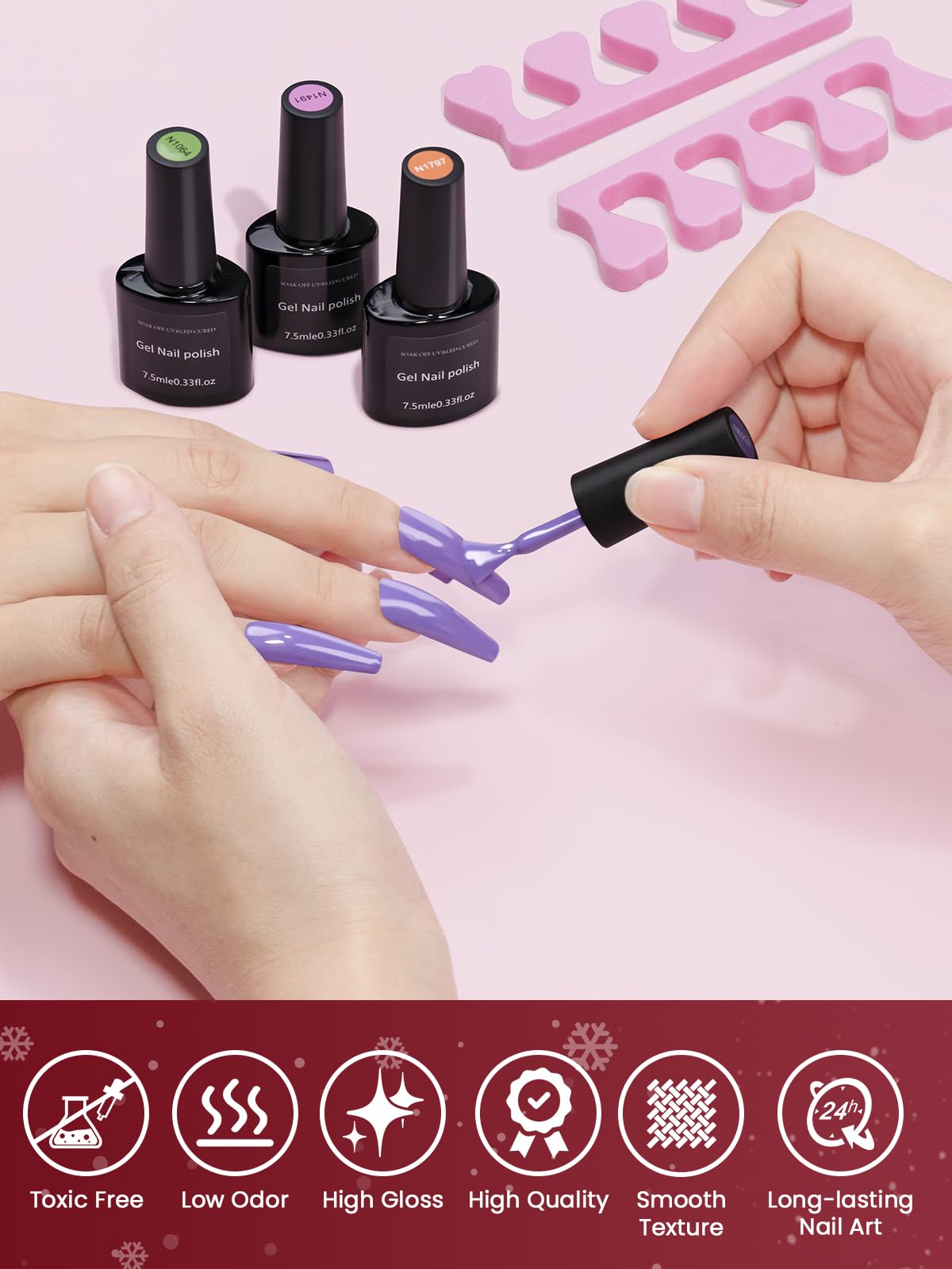 JIASHENG Nail Polish Kit with Organizer Case 42 Colors Gel Nail Set Base Matte & Glossy Top Coat Portable Nail Polish Holder Adjustable Dividers Space Saver Manicure Kit for Nail Art Salon DIY