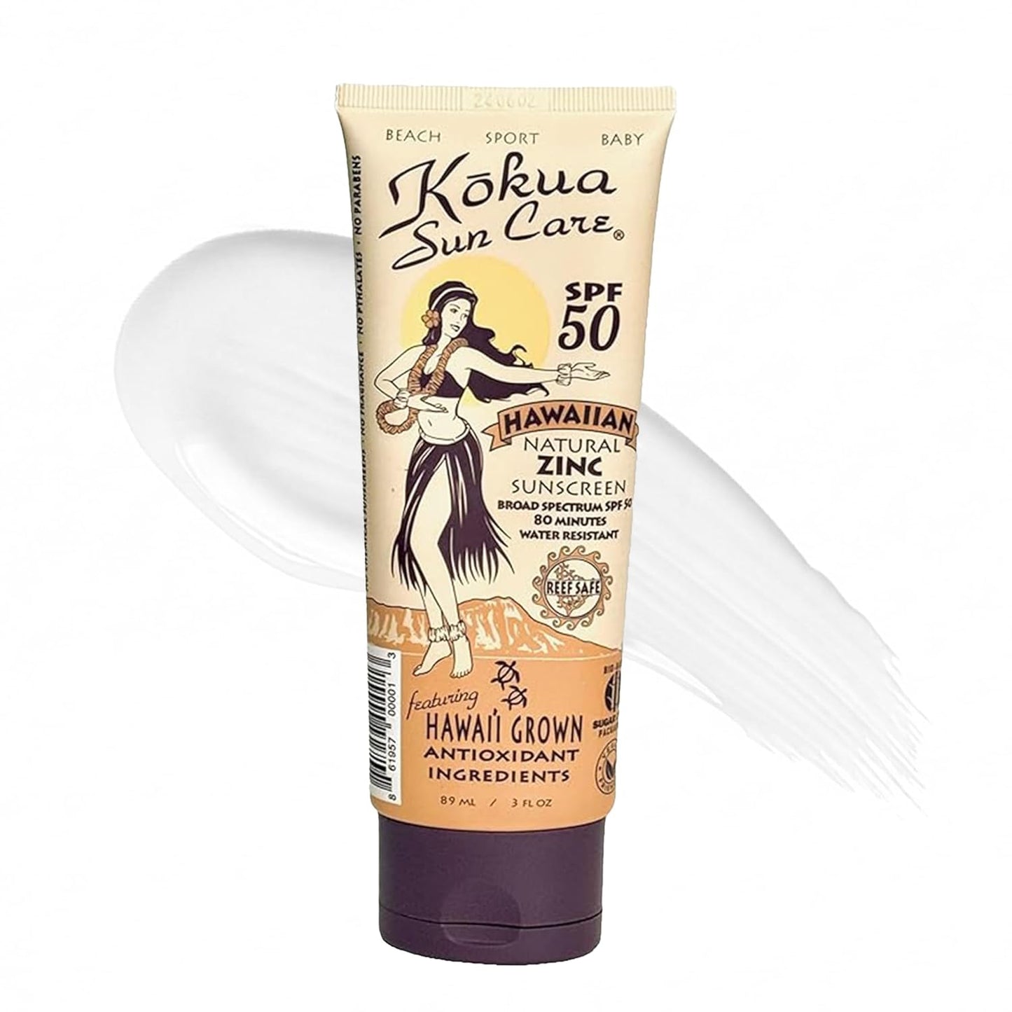 Hawaiian Sunscreen SPF 50 - Reef Safe Mineral Protection | 3 oz | Zinc Oxide | Moisturizing & Water Resistant