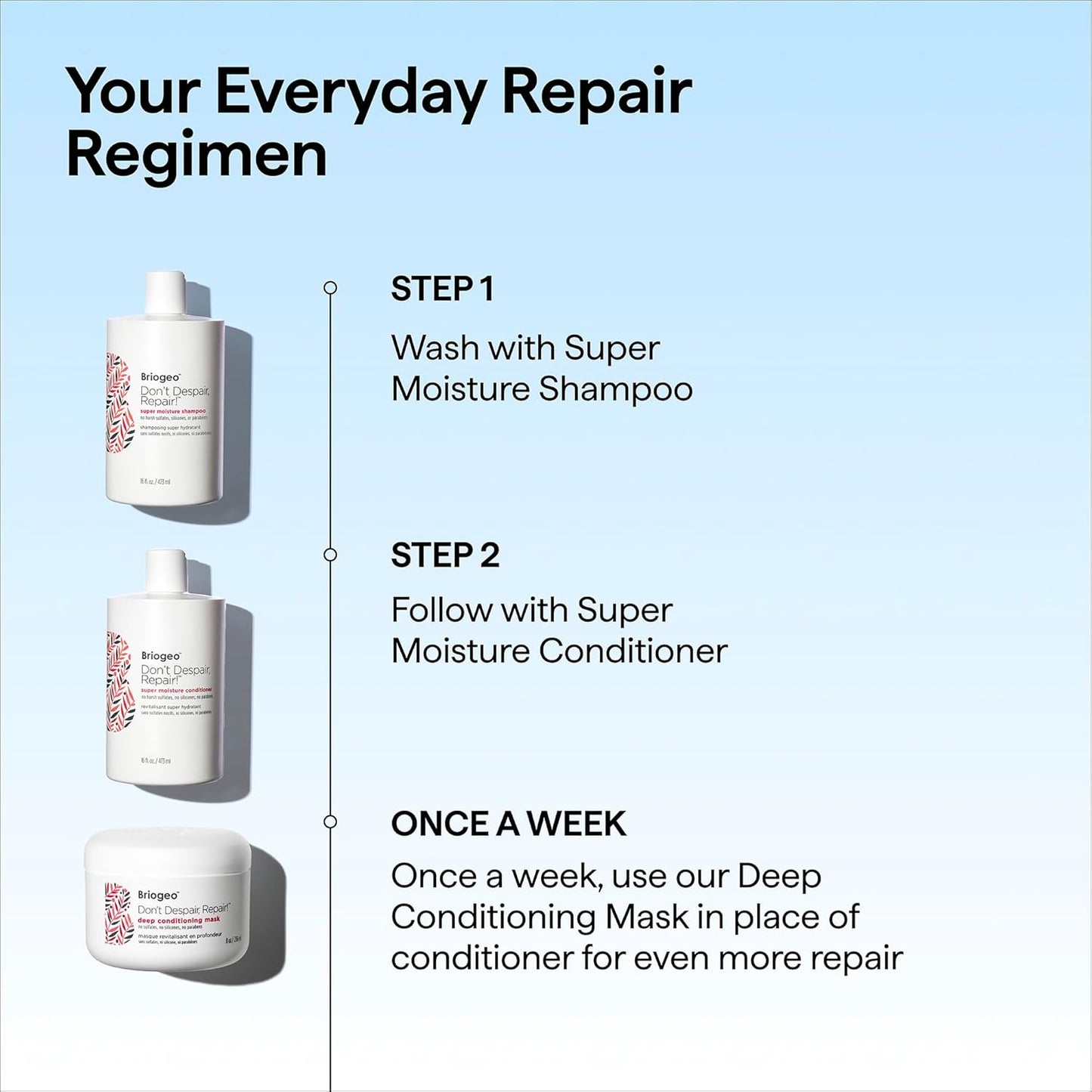 Briogeo Don't Despair, Repair! Moisturizing Protein Conditioner - Argan Oil for Dry, Damaged Hair | Vegan & Silicone-Free