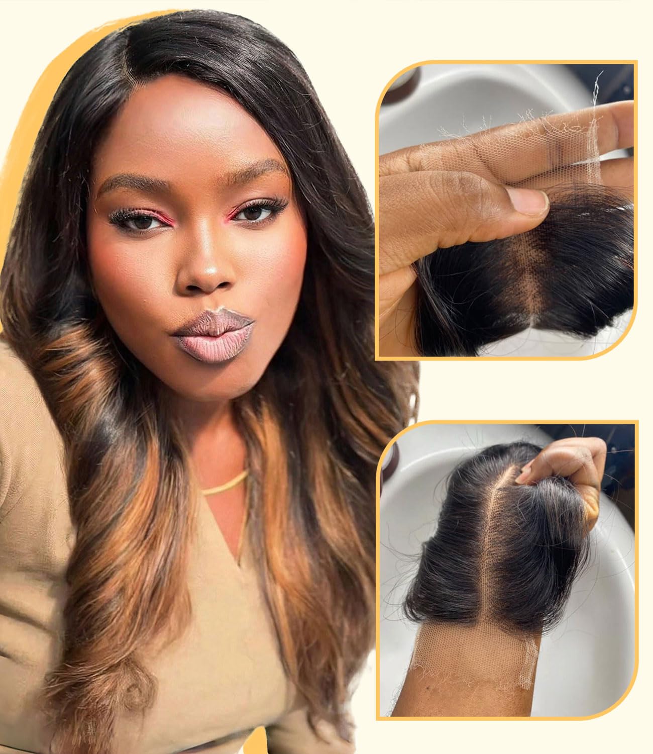 Mlip 2x6 HD Lace Closure Body Wave, 0.10mm Ultra Thin Invisible Swiss Lace, Skinlike Real HD Lace Melt into Skin Perfectly, Pre-plucked Natural Hairline, Raw Indian Human Hair 12 Inches Natural Color