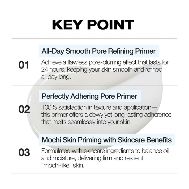 VIDIVICI Skin Illumination Mochi Primer - K-Beauty Pore Blurring Makeup Primer with 84% Skincare Ingredients | 1.05 fl oz