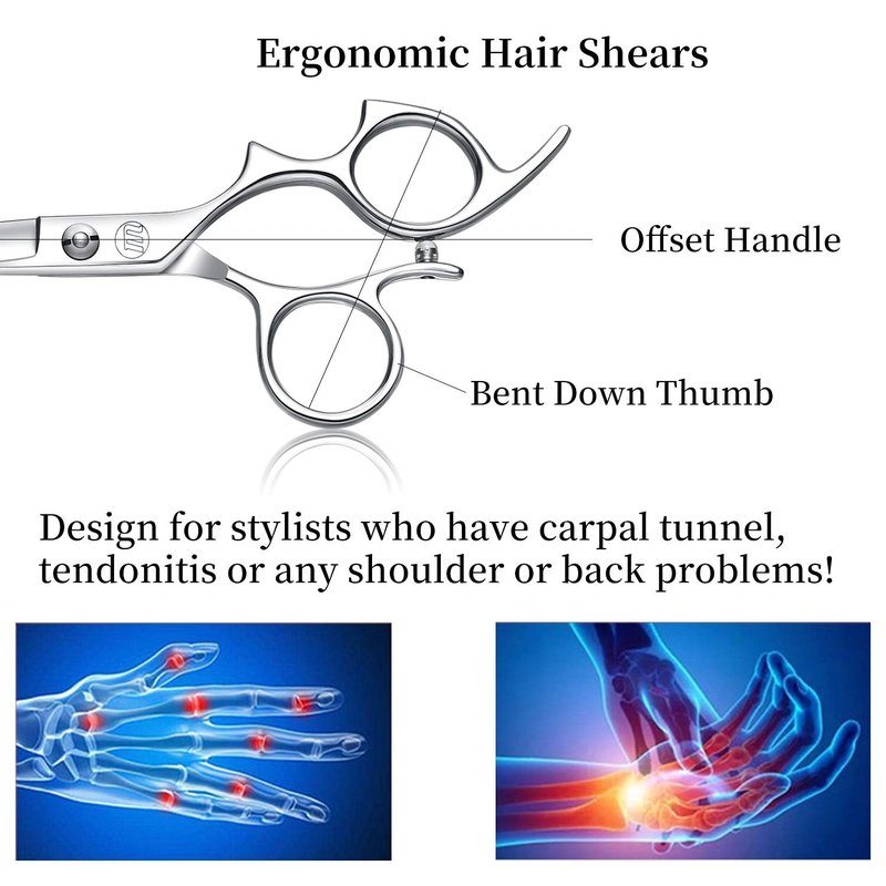 Moontay 6.0" Hair Cutting Shears with Large Finger Holes, Professional Barber Stylist Scissors, Salon Hair Cutting Scissors, 440C Japanese Stainless Steel, Silver