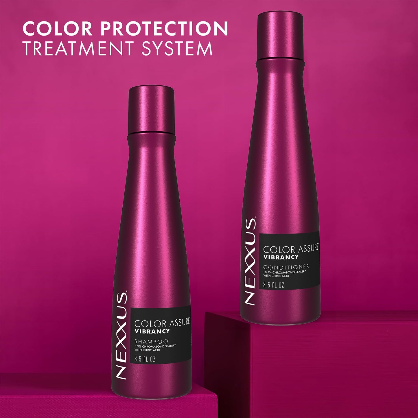 Nexxus Color Assure Shampoo 2-Pack + Conditioner 2-Pack – Hair Products for Color-Treated Hair, Enhance Vibrancy up to 40 Washes, 8.5 Oz Ea