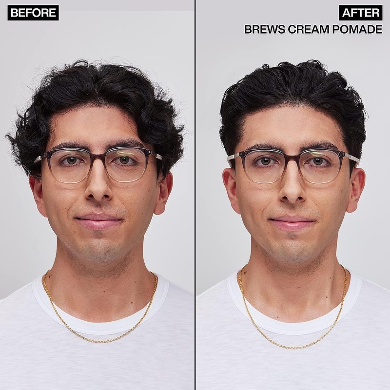 Redken Brews Cream Pomade For Men - Provides Medium Hold With Natural and Smooth Finish With Low Shine, For All Hair Types