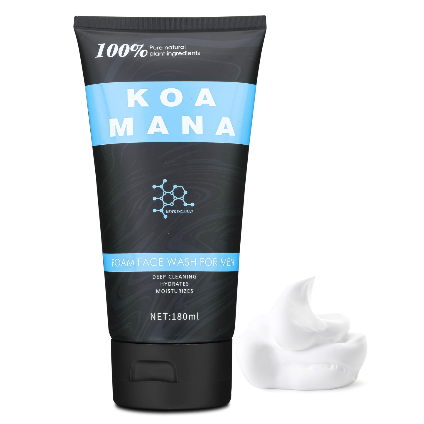 GOODY 2'S KOA MANA Foaming Face Wash for Men, 100% Organic, Pure Plant Ingredients, 180 ml