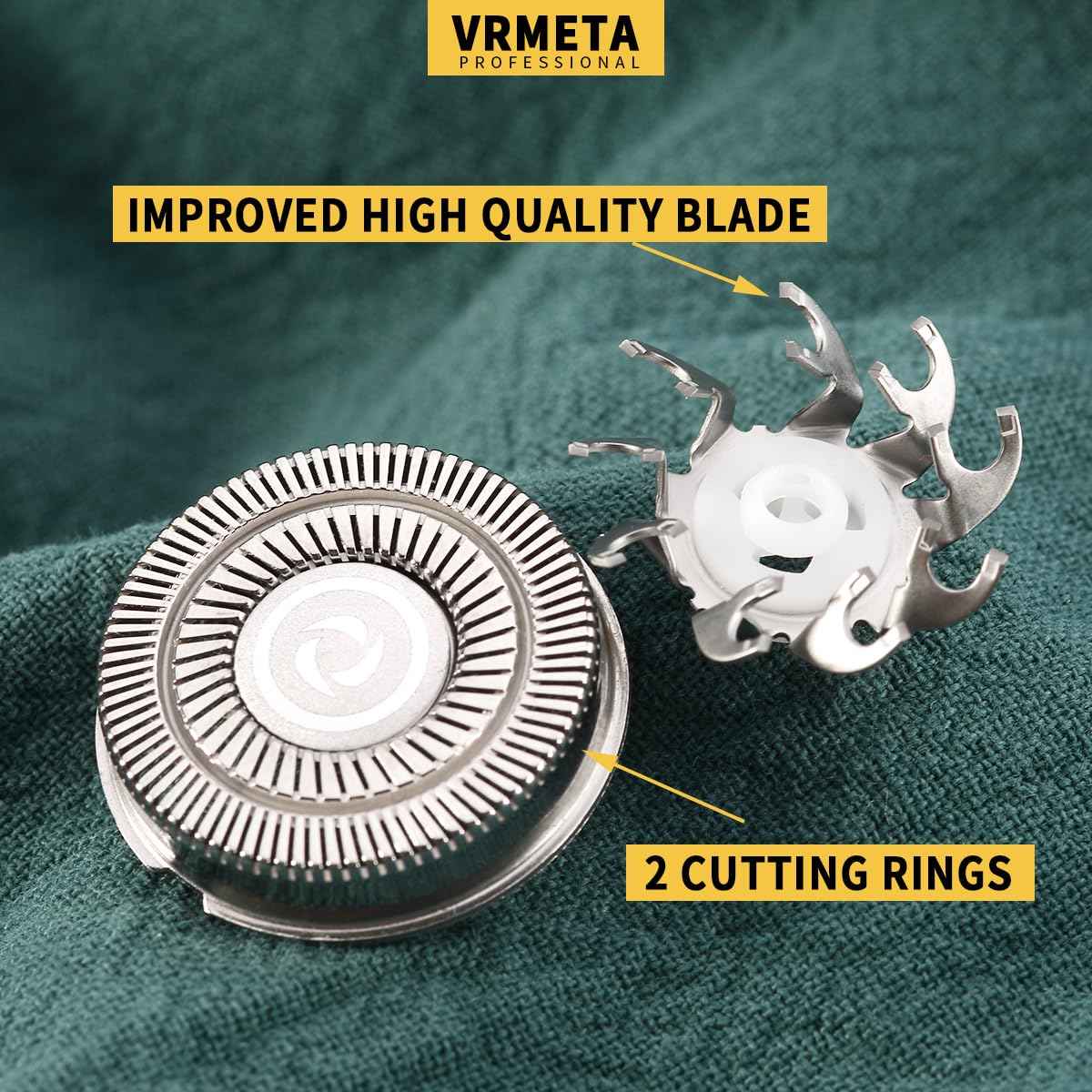 VRMETA 8 PCS Shaver Head Replacement Blades for Skull Shaver Pitbull Gold PRO Shaver Replacement Blade, Shaver Replacement Heads for Pitbull Platinum Pro Shaver (8 PCS Silvery)
