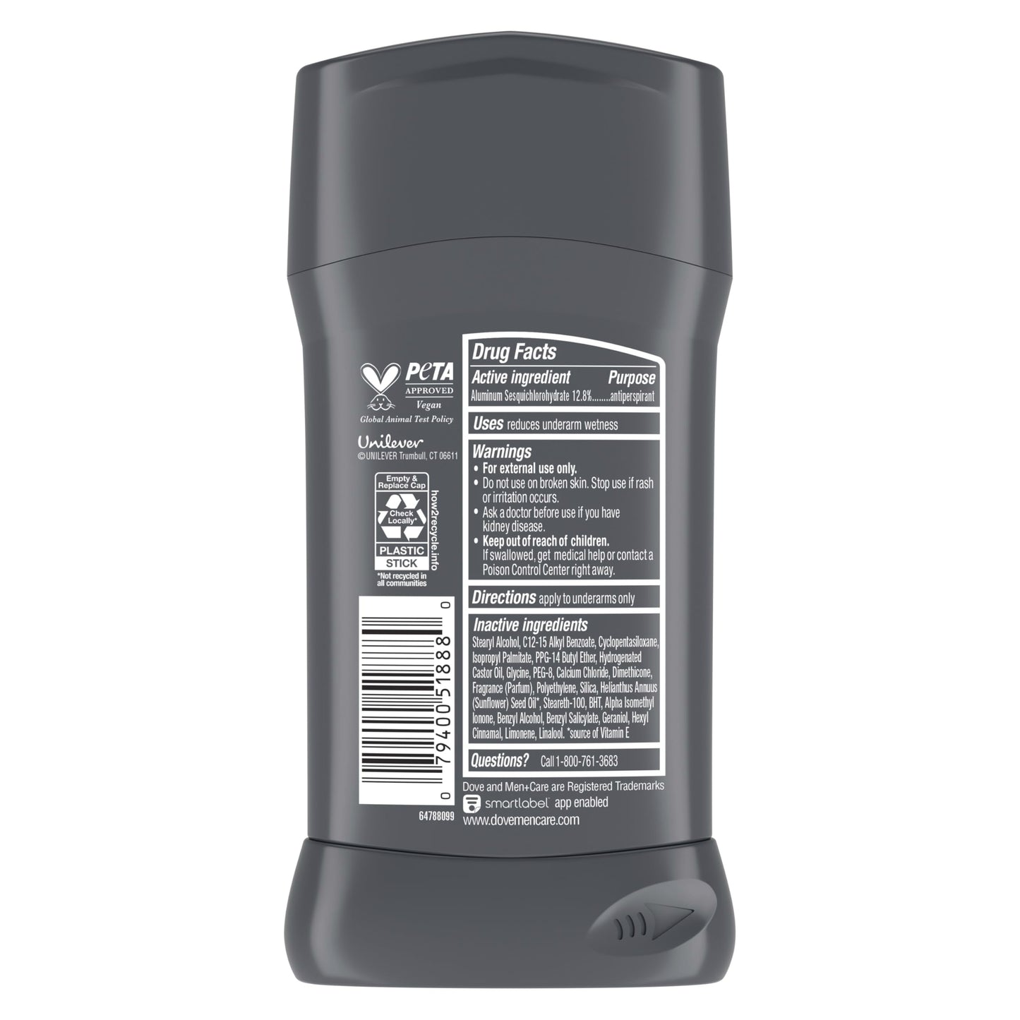 Dove Men+Care Antiperspirant Deodorant Stick Sport Fresh, 3 Pack, 2.7 oz